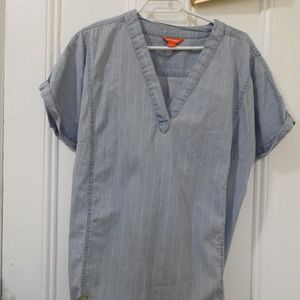 Light Blue Denim Pin Stripped 100% Cotton Shirt